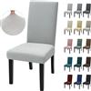 Ystyle Coprisedie con Schienale Elasticizzati 2 Pezzi, Grigio Argento | Copri Sedie Soggiorno Universali, Fodere Sedie Antigraffio Gatto Resistente, Coprisedia Moderno Lavabile Antimacchia