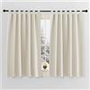PONY DANCE Tende Corte Oscuranti Termiche Isolanti per Camera da Letto | per Cucina, per Finestre Piccole, Blackout, per Interni, con Passanti, Privacy, 2 Pezzi L 140 x A 137 CM, Beige Chiaro