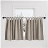 PONY DANCE Tende Oscuranti Termiche Isolanti Caldo e Freddo per Interni | Corte, per Camera da Letto, per Cucina, con Passanti, per Finestre Piccole, Anti-UV, 2 Pezzi L 140 x A 90 CM, Sabbia
