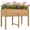 Outsunny Orto Rialzato con 2 Fori Drenaggio 115x55x80 cm Color Legno | Sacca in Tessuto non Tessuto, Fioriera in Legno di Abete, per Giardino e Balcone, Vaso Orto da Terrazzo