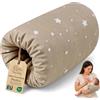 Totsy Baby Cuscino per Allattamento Neonato 20 cm - Cuscino da Braccio in Cotone lavabile a 30 gradi per il Biberon e per il Seno - entra in ogni Borsa Fasciatoio da viaggio Beige con stelle bianche