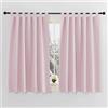 PONY DANCE Tende Corte Oscuranti Termiche Isolanti per Camera da Letto | per Cucina, per Finestre Piccole, Blackout, per Interni, con Passanti, Privacy, 2 Pezzi L 140 x A 137 CM, Rosa Chiaro