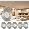 TaoFiaCo 6W Faretti da Incasso LED 230V Bianco Neutro 4000K, Set di 6 | Nichel Faretti LED Ultrapiatti, Impermeabile IP44, Diametro Foro 60-65mm, Faretti da Soffitto per Bagno Cucina Soggiorno