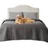 Bedsure Coperta Cane, Coperta per Cani Copertina Cane Impermeabile, Coperta Gatto Divano Pile Singolo (208x208cm, Grigio Scuro)