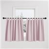 PONY DANCE Tende Oscuranti Termiche da Interno per Camera da Letto | per Soggiorno, con Passanti, Divisorie, per Separa Ambienti, Privacy, Blackout, 2 Pezzi L 140 x A 120 CM, Rosa Chiaro