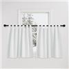 PONY DANCE Tende Oscuranti Termiche Isolanti Cucina per Finestre Piccole | Corte, per Camera da Letto, con Passanti, per Interni, Blackout, Privacy, 2 Pezzi L 140 x A 100 CM, Bianco Grigiastro