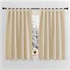 PONY DANCE Tende Corte Oscuranti Termiche Isolanti per Camera da Letto | per Cucina, per Finestre Piccole, Blackout, per Interni, con Passanti, Privacy, Anti-UV, 2 Pezzi L 140 x A 137 CM, Beige