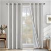 CYCMACO Tende Per Interni Lino 2 Pezzi, 140x280cm, Tenda Termica Isolante Freddo E Caldo, Tende Insonorizzanti, Moderne Coprente Tenda Con Anelli, Per Soggiorno Camera Da Letto, Beige