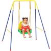 AIYAPLAY Altalena da Giardino per Bambini 3 in 1 9 Mesi-8 Anni Verde | Altalena per Neonato da Interno e Esterno, Altezza Regolabile, Supporti in Acciaio Pieghevoli, Cintura Sicurezza