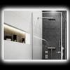 HOMCOM Specchio Bagno con Luce LED 80x60cm Retroilluminato Reversibile | Cornice, Antiappannamento, 3 Temperature Colore, Dimmerabile, Memory, Vetro, Lega di Alluminio