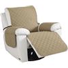 CYCMACO Antiscivolo Copripoltrona Rimovibile 1 Posto, Cachi | Copripoltrona Relax Reclinabile Universale, Antiscivolo Fodera Poltrona Con Tasche Laterali, Antimacchia Antigraffio