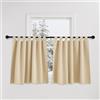 PONY DANCE Tende Oscuranti Termiche per Finestre Piccole con Passanti | Corte, da Interno, per Camera da Letto, per Cucina, Blackout, per Interni, Privacy, Anti-UV, 2 Pezzi L 140 x A 100 CM, Beige