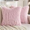 YSTELLAA Federe Cuscini Divano 60x60 Effetto Piuma, 2 Pezzi, Rosa | Tessuto Identico Fronte/Retro, Forma Corazón Cerniera, Federa Cuscino Decorazione per Divano Soggiorno Camera Da Letto