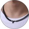 Esmoly 6.5mm Collana Uomo 316L Lettere Cuban Chain Regalo Uomo Ragazzo | Argento Oro Nero Acciaio Inossidabile Collana con A-Z 18+2 Inches