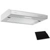 Klarstein SlimVent - Cappa Aspirante, 60cm, Cappa da Cucina Salva-Spazio, 200 m³/ora, Efficienza Energetica A+, Silenziosa: 52 dB, LED, Filtro a Carboni Attivi, Argento
