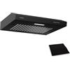Klarstein SlimVent - Cappa Aspirante, 60cm, Cappa da Cucina Salva-Spazio, 200 m³/ora, Efficienza Energetica A+, Silenziosa: 52 dB, LED, Filtro a Carboni Attivi, Nero