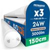 Eurocali 3 Tubi LED 24W 150cm T8 G13 SMD con Starter 3000 Lumen Garanzia 3 Anni - Luce Naturale 4000K - Alta Luminosità 125 lm/W - Sostituzione Neon per Soffitto Garage e Negozio in Materiale Nano Plastic