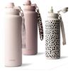 MAMEIDO Borraccia Termica con Cannuccia 500 ml (Blush Kissed) | 12h caldo/24h freddo, a prova di perdite & senza BPA, borraccia termica bambini, tappo sportivo 2 in 1 & laccetto rimovibile