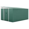 Outsunny Casetta da Giardino 8.9m² 2 Prese d'Aria 280x345x169/201cm Verde | Acciaio Zincato, Capanno Porta Attrezzi, Tetto Inclinato, Doppie Porte Scorrevoli Bloccabili, Guanti, Lamiera