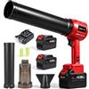 ONEVAN Soffiatore Portatile a Batteria&Aspiratore,450m³/h,per Auto e Foglie | Forza Soffiante 1,25kg,aspirazione 45m/s,4 soffiaggio/3 aspirazione,2x4,5Ah Batterie,display LED,Interruttore blocco,3 ugelli