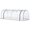 Outsunny Serra da Giardino 2.5x1x0.8 m, Finestre Avvolgibili, Trasparente | Serra per Orto, Struttura in Acciaio, Copertura in PVC, per Orto Verdure Fiori Frutta, Anti UV