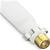 deleyCON 1x Finestra Passante Cavo SAT Lunghezza 21,5cm 16cm Flessibile Finestre e Porte e Finestre Frizione Estremamente Piatto 2mm Schermato - Bianco