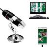 Jiusion 40 a 1000 x ingrandimento USB microscopio digitale endoscopio, 8 LED USB 2.0, mini videocamera con adattatore OTG e metallo supporto, compatibile con Mac e Windows 7 8 10 11 Android Linux