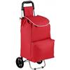 Baroni Home Carrello Porta Spesa 35L, Trolley Spesa con Ruote Tassellate, Impugnatura Ergonomica, Tasca Portaoggetti Frontale, Dimensioni 35x35x94 cm (Rosso)