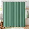 Hopomoon Tenda da doccia a righe verde e blu, tenda da bagno vintage in poliestere impermeabile con righe verticali geometriche verde blu e 12 ganci, 182,9 x 182,9 cm