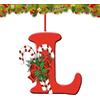 YUDANSI 26 lettere ornamentali per albero di Natale, decorazione da appendere personalizzata, ciondolo decorativo per calze di Natale, camino, riutilizzabili, 26 lettere dell'alfabeto per fai da te, ornamenti