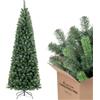 SALCAR Albero di Natale Slim Artificiale 180 cm, Abete di Natale con Guanti e 618 PVC Punte per Rami, Supporto in Metallo, Montaggio Rapido, Ignifugo