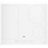 BEKO HII64200FMTW Piano cottura a induzione in vetro da 60 cm, 4 zone con 1 sezione InfyFlex, Colore Bianco, Limitatore assorbimento elettrico