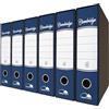 Euro-Cart Registratore a Leva con Custodia 6 Pezzi Dorso 8cm Raccoglitore ad Anelli A4 Faldoni Portadocumenti per Ufficio e Archivio, Raccoglitori Documenti, Blu, PROTOCOLLO (285x343mm)