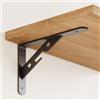 Dee.Romg Staffe per mensole in metallo, confezione da 8 supporti resistenti da parete con supporto triangolare per mensole in legno, 20 x 12 cm / 7.9 x 4.7 in, nero