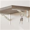 Dee.Romg Confezione da 4 staffe per mensole resistenti, staffe triangolari da parete ad angolo retto, supporti angolari a 90 gradi, per cucina, soggiorno, camera da letto, bianco (150 x 95 mm / 5.91x3.74 in)