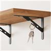 Dee.Romg Confezione da 4 staffe per mensole resistenti, staffe triangolari da parete ad angolo retto, supporti angolari a 90 gradi, per cucina, soggiorno, camera da letto, nero (150 x 95 mm / 5.91x3.74 in)