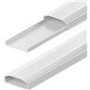 deleyCON Canalina Portacavi e Fili Universale Facile Spostamento di Cavi e Fili PVC di Alta Qualità Lunghezza 50cm Larghezza 6cm Altezza 2cm - Bianco