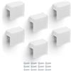 Poliplast - Set da 6 Maniglie, Design a quadrato, per Cucina, Armadio e Cassetti, Trasparente, Colore Bianco, Art. 603