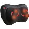 HOMCOM Cuscino Massaggiante Cervicale Schiena Collo con Riscaldamento, Nero | Massaggiatore Shiatsu Elettrico in Pelle PU con 4 Nodi, Cambio di Direzione Automatico, per Casa, Ufficio, Auto