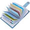 OSDUE Porta Carte di Credito Pelle PU, RFID Secure Protection, 26 Scomparti | Portafoglio RFID/NFC Secure Protection, Porta Tessere, Portafoglio Slim da Uomo e Donna per ID, Banca e Business, Blu
