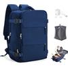 SEAFEW Zaino Sottovuoto Viaggio con Pompa Bagaglio a Mano Ryanair 40x30x20 | Borsa da Cabina per Ryanair 40x30x20 Zaino da Viaggio con sottovuoto Lavoro e Scuola Trekking Casual per laptop 14",Blureale