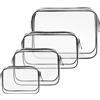 OSDUE 4 Pezzi Borse da Valigia Trasparente Sacche Trasparenti da Aereo | Conforme agli standard TSA 15x10.5x7 cm+18x13x5.5 cm+21x13x6 cm+24x18x7 cm Impermeabili in PVC per Trasporto di Liquidi