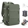 SEAFEW Zaino Sottovuoto Viaggio con Pompa Bagaglio a Mano Ryanair 40x30x20 | Borsa da Cabina per Ryanair 40x30x20 Zaino da Viaggio con sottovuoto Lavoro e Scuola Trekking Casual per laptop 14",H03-Verde