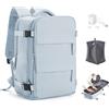 SEAFEW Zaino Sottovuoto Viaggio con Pompa Bagaglio a Mano Ryanair 40x30x20 | Borsa da Cabina per Ryanair 40x30x20 Zaino da Viaggio con sottovuoto Lavoro e Scuola Trekking Casual per laptop 14",Grigioblu