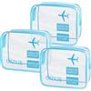 OSDUE Kit Viaggio Liquidi, 3 Pezzi Borse da Valigia Trasparente, Sacche da Aereo, Beauty Case Impermeabili, Borse per Cosmetici, Beauty Case da Borsa Viaggio per Trasporto di Liquidi, Donna/Uomo B