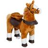 AIYAPLAY Cavallo a Dondolo per Bambini 3+ Anni Pedale 70x28x70 cm Marrone | Suoni Realistici, Cavallo Giocattolo per Bambini, Poliestere e Metallo