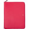 DUDU Cartella Portadocumenti A4 in Pelle Portablocco da Ufficio Cartellina Porta Tablet iPad Multicolore con Zip Lampone