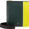 DUDU Borsello Uomo a Tracolla Pelle con Cerniera Zip, Borsa Spalla Design Compatto in Vera Pelle Colorato e Cinghia Regolabile Mangrove