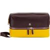 DUDU Beauty Case da Viaggio Uomo Donna, Borsa da Toilette in Pelle Colorata a Mano, 2 Scomparti con Maniglia Burgundy