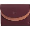DUDU Portafoglio Donna Vera Pelle RFID con Portamonete, Portafogli Colorato a Doppia Patta Porta Carte di Credito Porta Banconote Burgundy